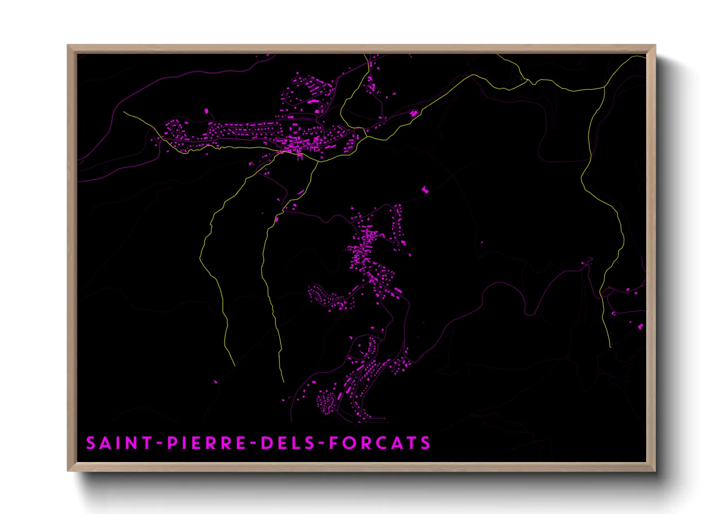 Une affiche de carte sur Saint-Pierre-dels-Forcats