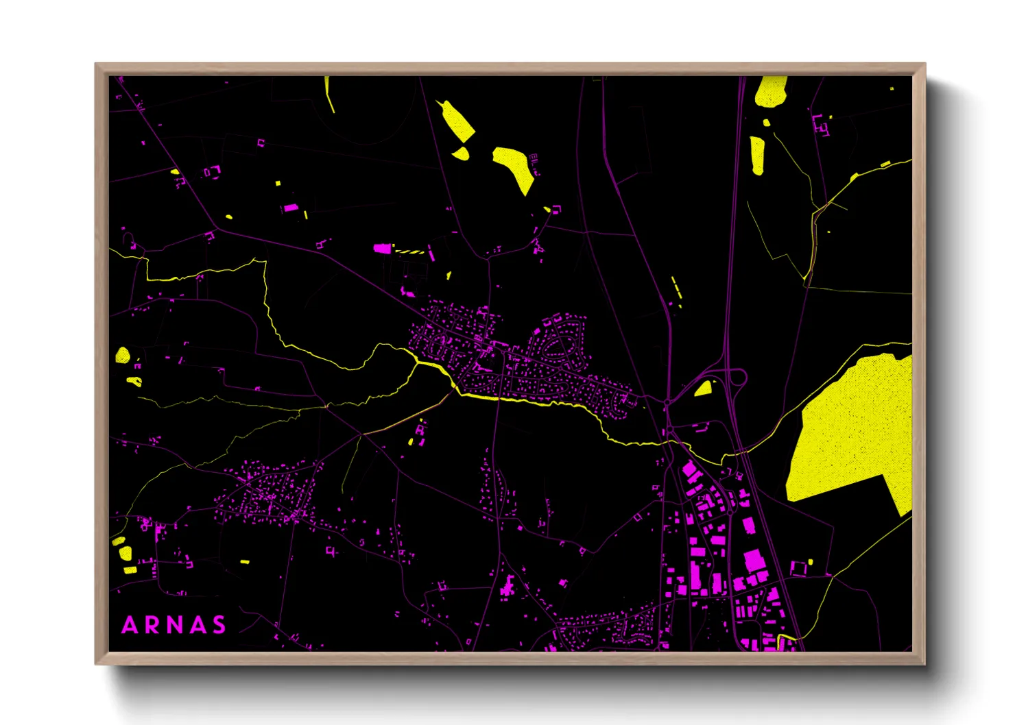Une affiche de carte sur Arnas