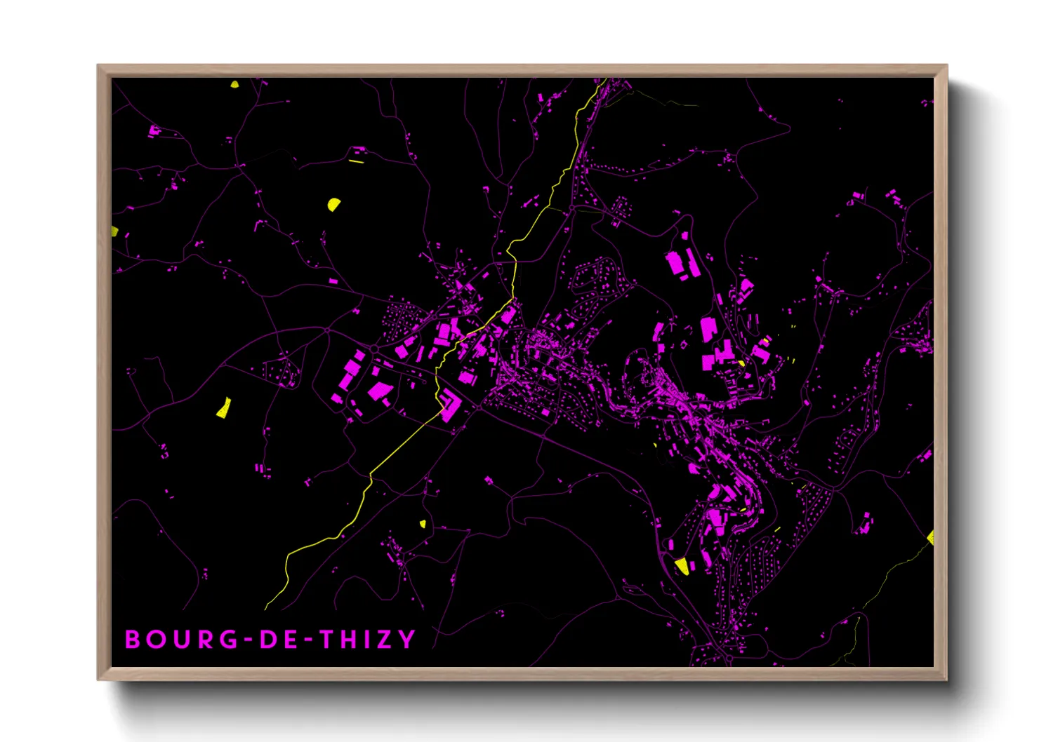 Une affiche de carte sur Bourg-de-Thizy