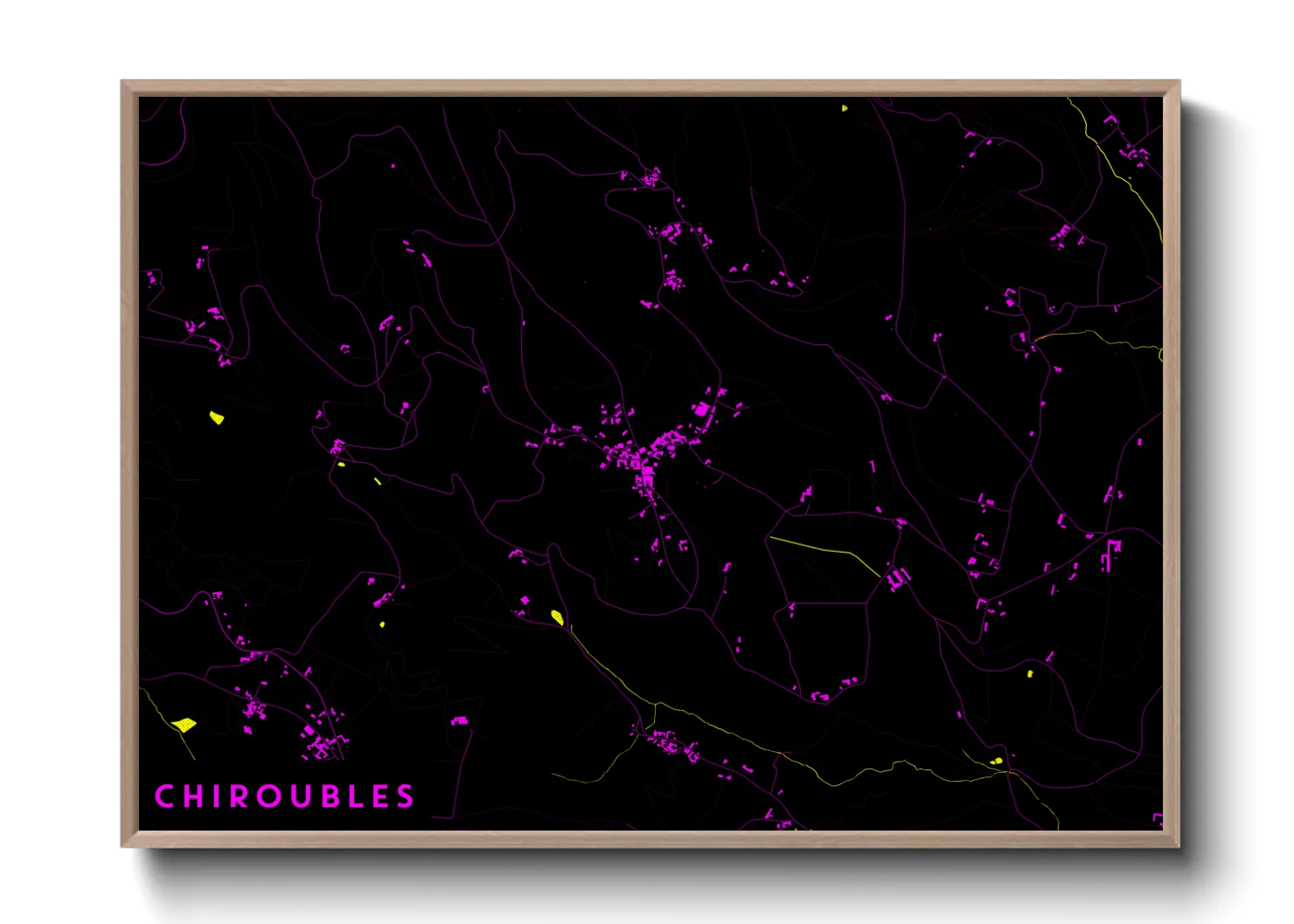 Une affiche de carte sur Chiroubles