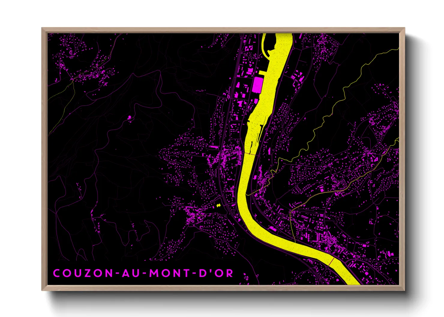 Une affiche de carte sur Couzon-au-Mont-d'Or