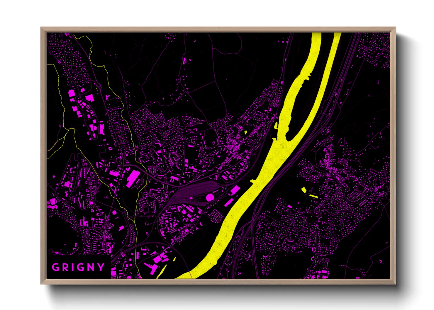 Une affiche de carte sur Grigny