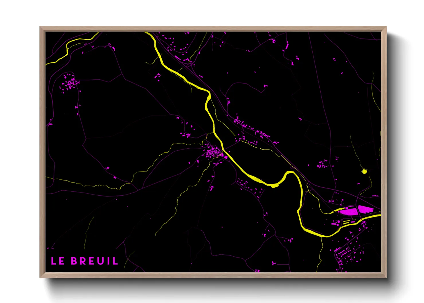 Une affiche de carte sur Le Breuil