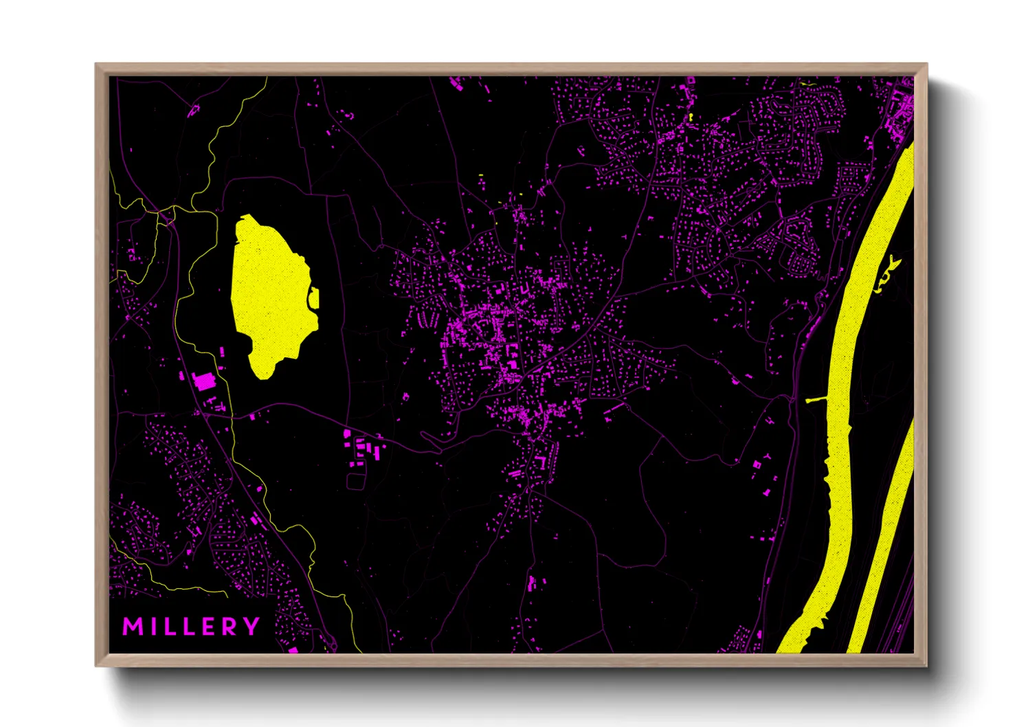 Une affiche de carte sur Millery