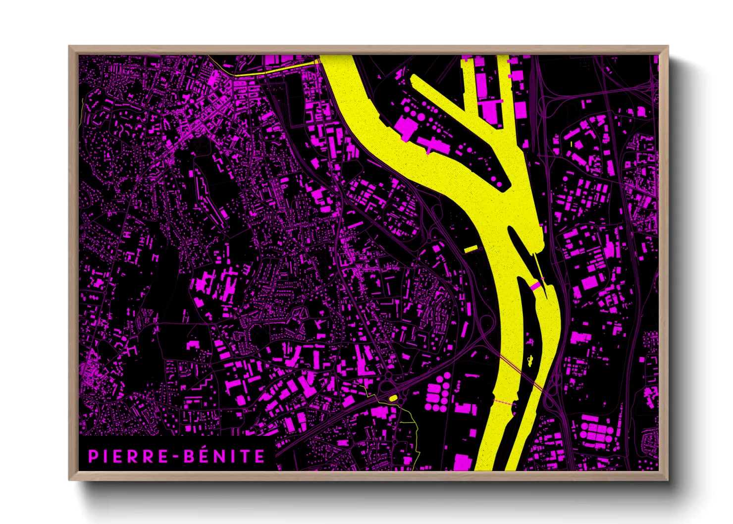 Une affiche de carte sur Pierre-Bénite