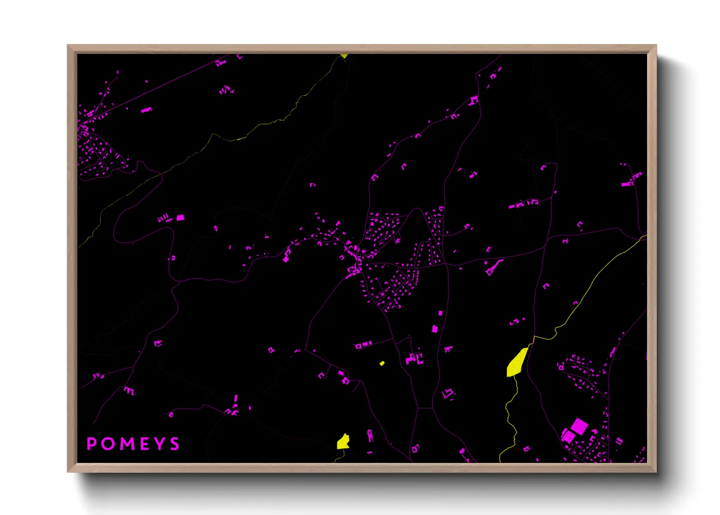 Une affiche de carte sur Pomeys