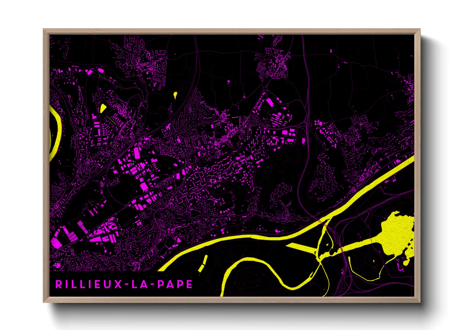 Une affiche de carte sur Rillieux-la-Pape