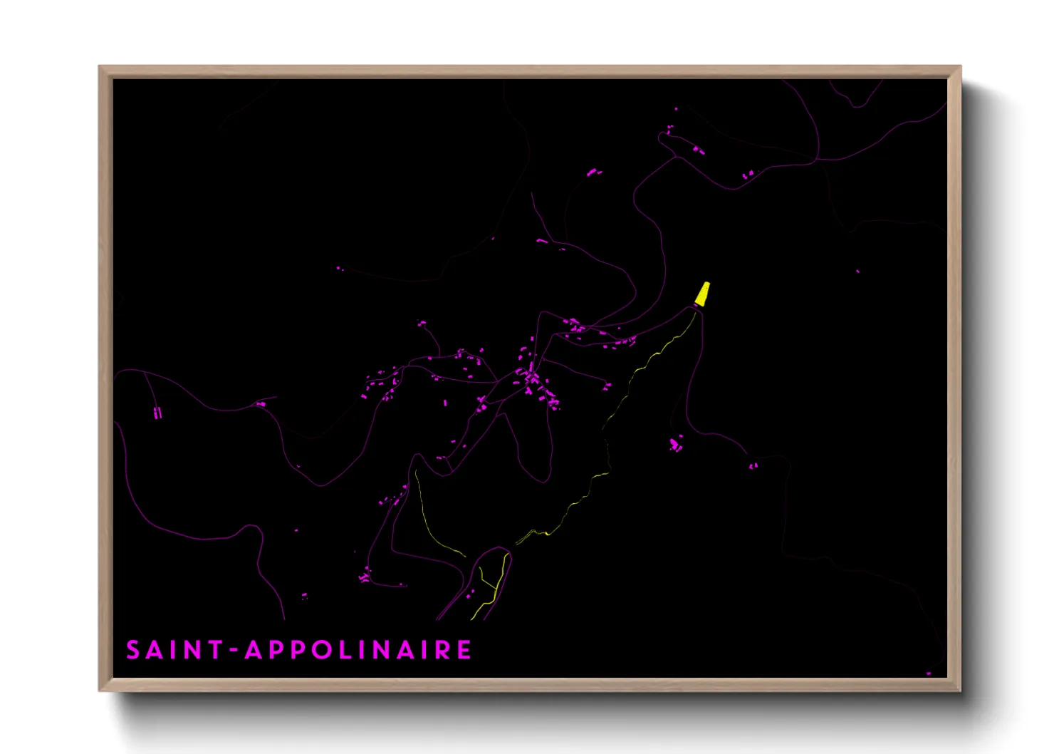 Une affiche de carte sur Saint-Appolinaire