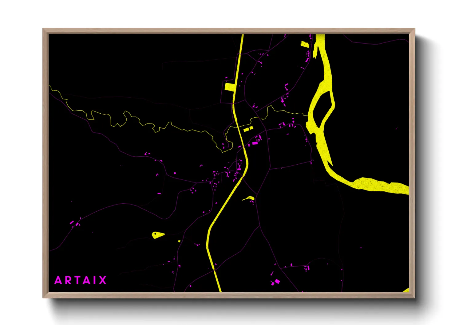 Une affiche de carte sur Artaix