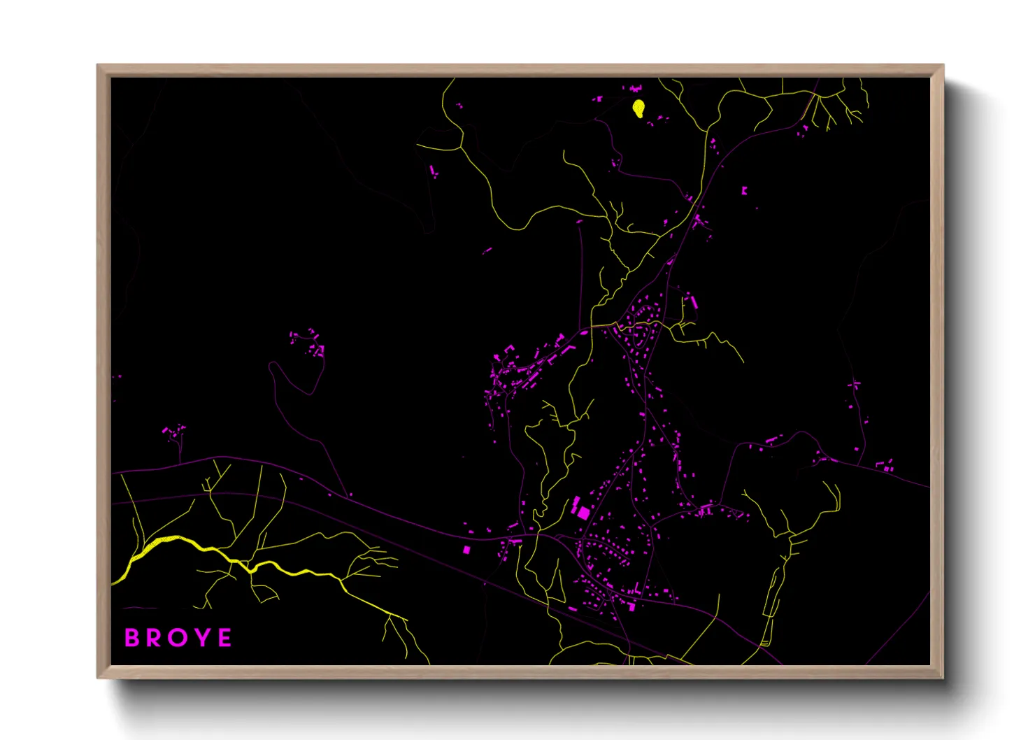 Une affiche de carte sur Broye