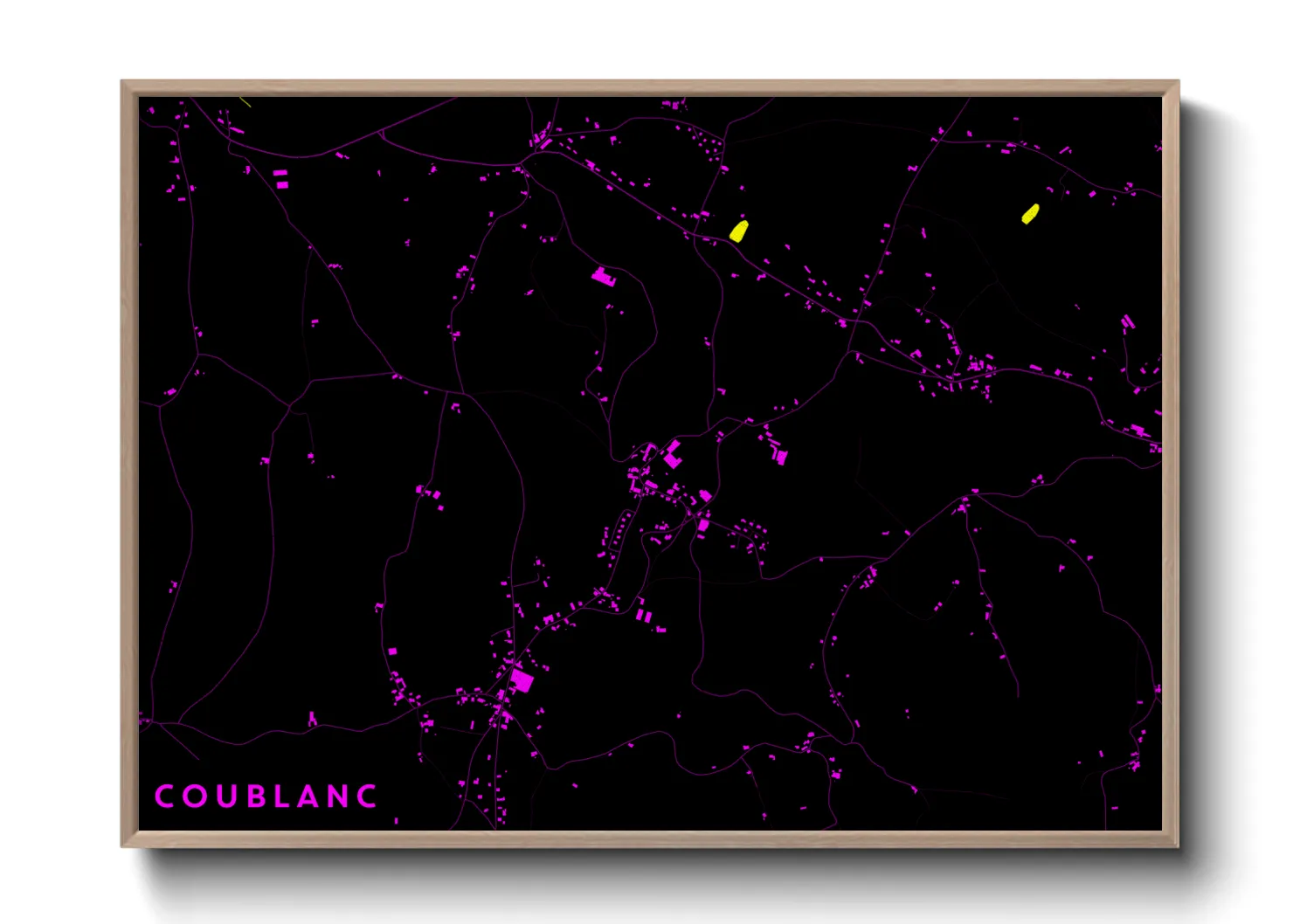 Une affiche de carte sur Coublanc