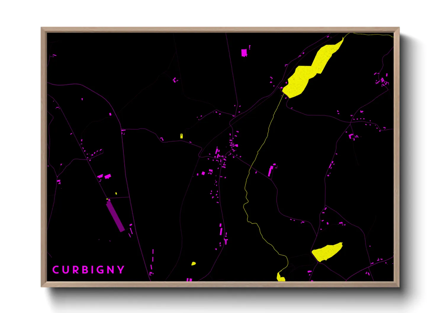 Une affiche de carte sur Curbigny