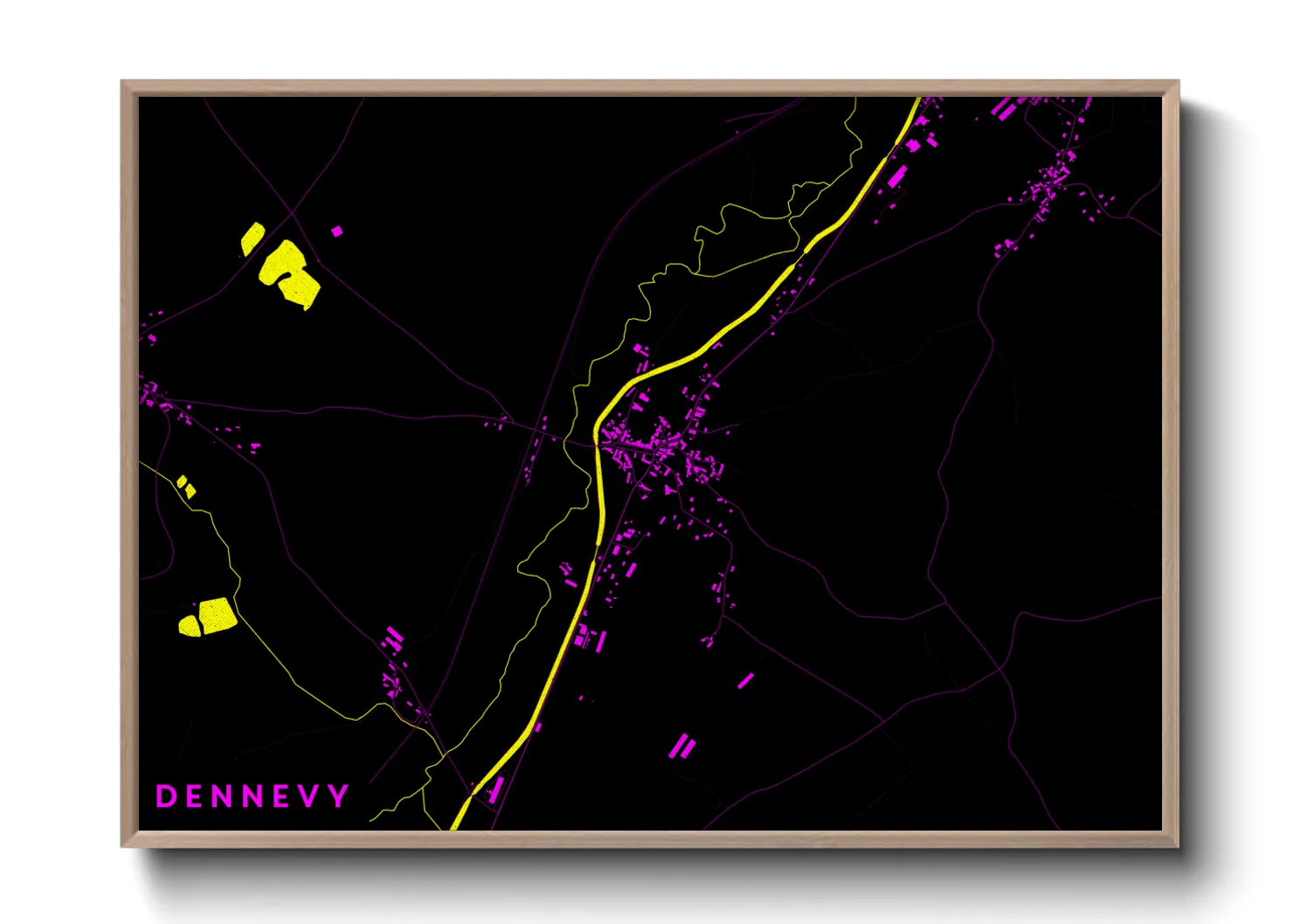 Une affiche de carte sur Dennevy