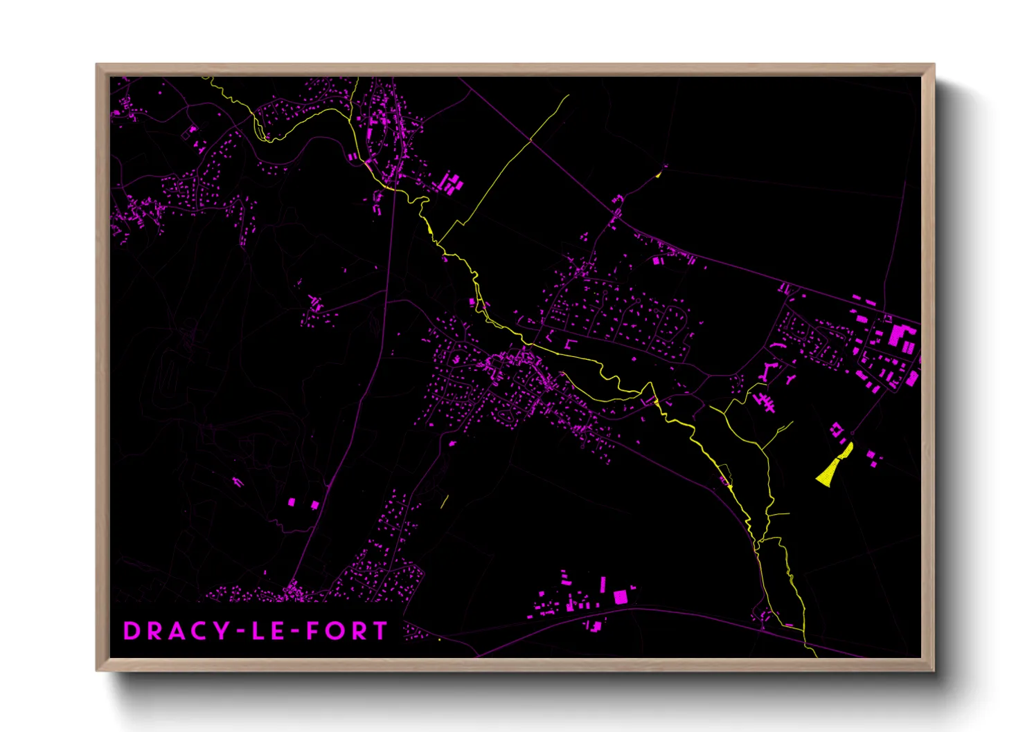 Une affiche de carte sur Dracy-le-Fort