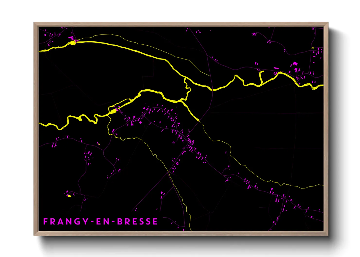 Une affiche de carte sur Frangy-en-Bresse