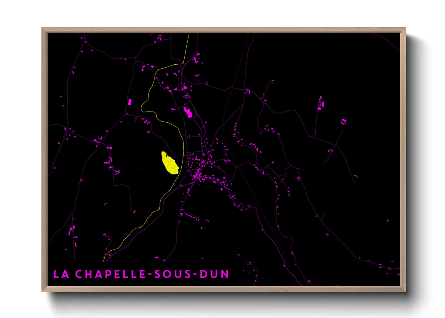 Une affiche de carte sur La Chapelle-sous-Dun