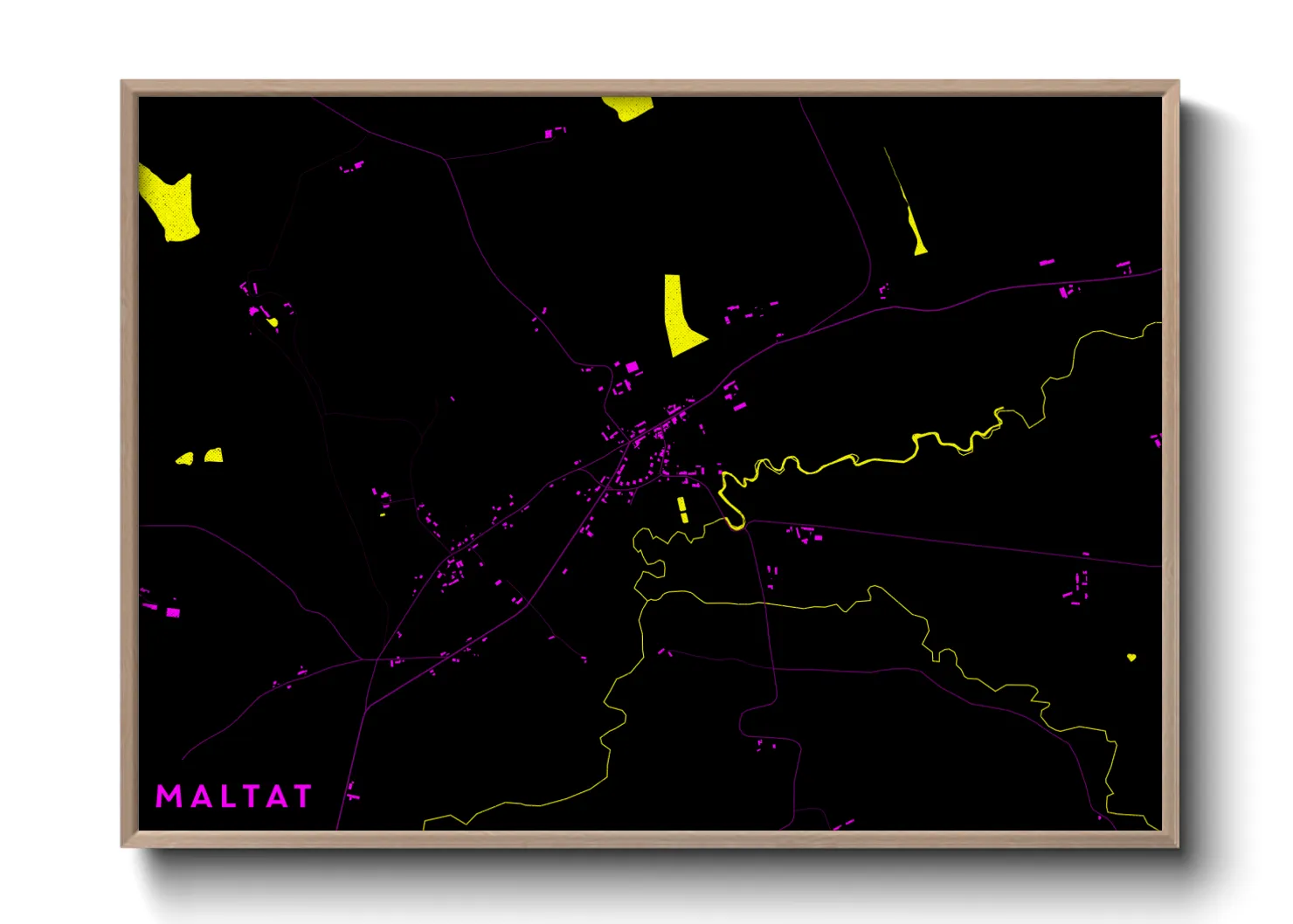 Une affiche de carte sur Maltat