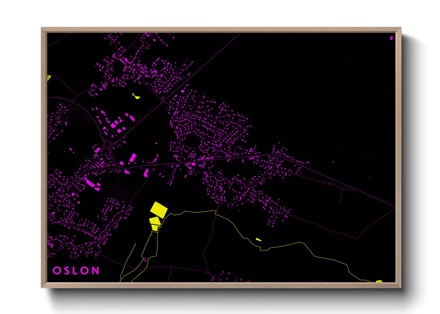 Une affiche de carte sur Oslon