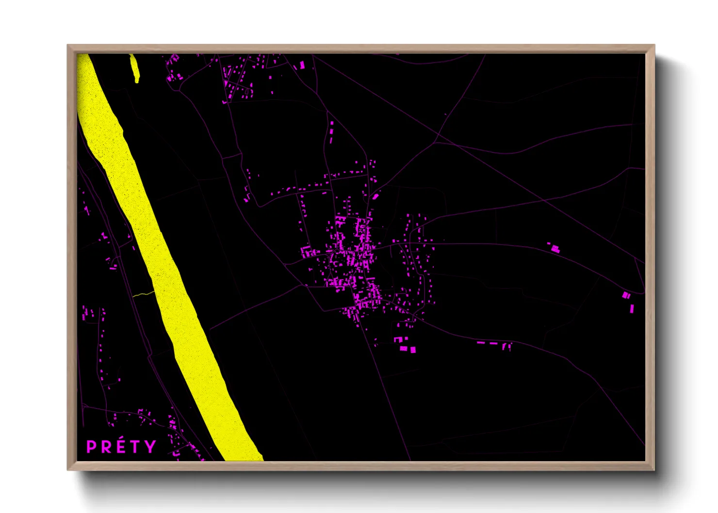 Une affiche de carte sur Préty