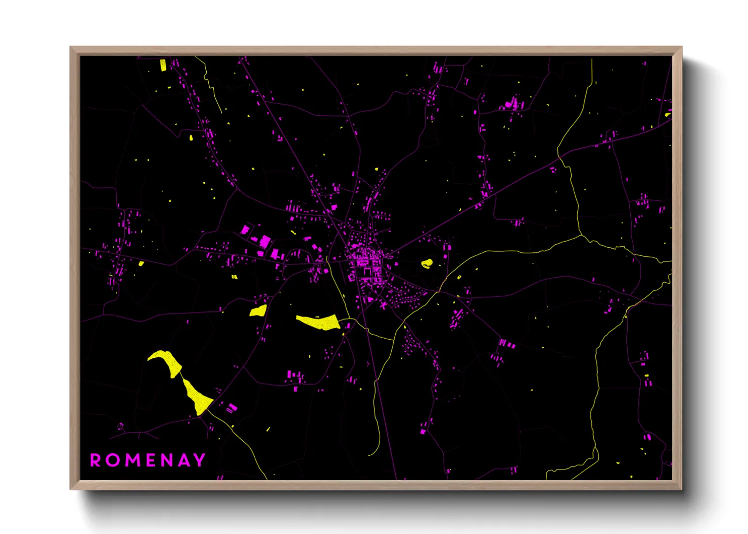 Une affiche de carte sur Romenay