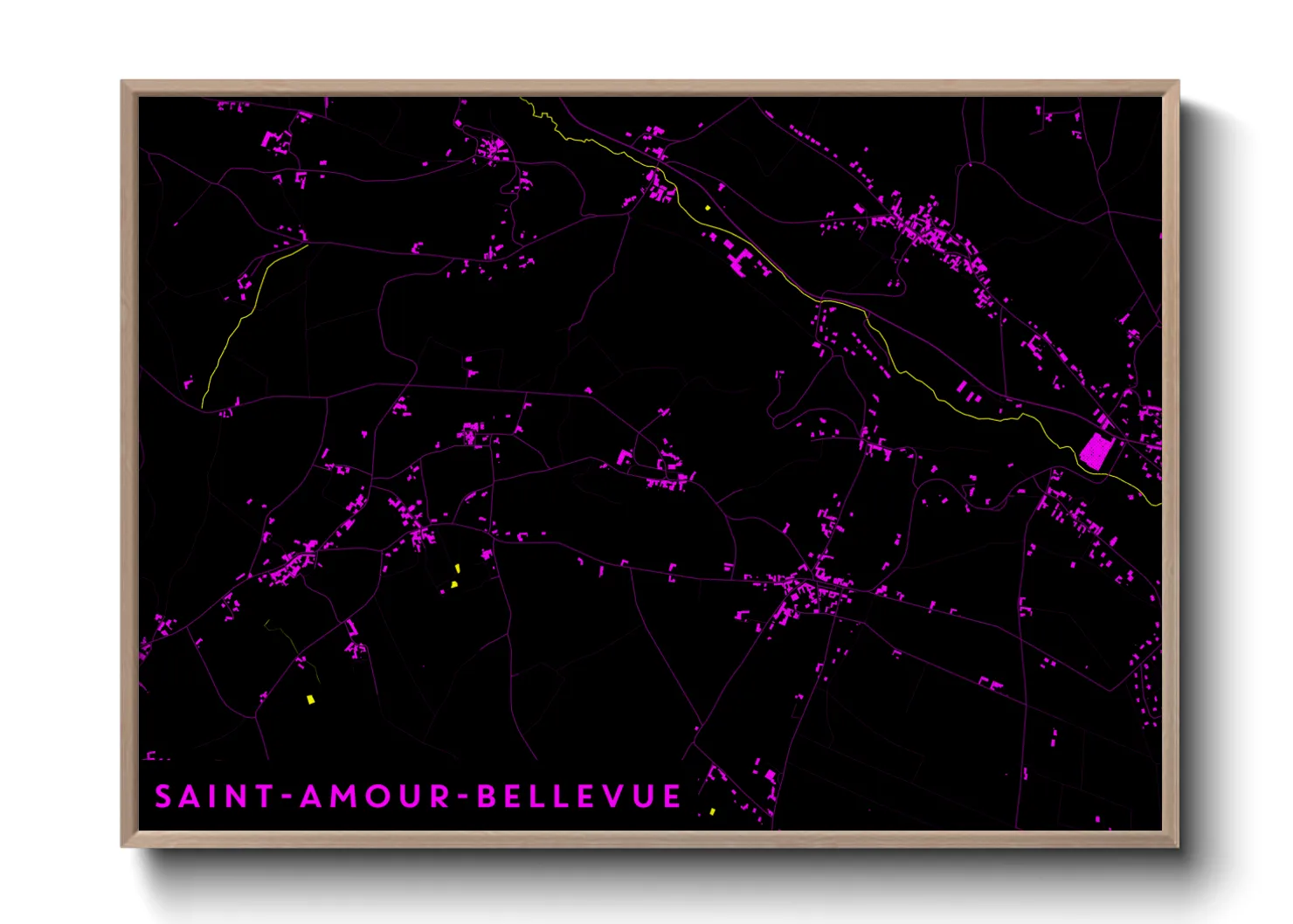 Une affiche de carte sur Saint-Amour-Bellevue
