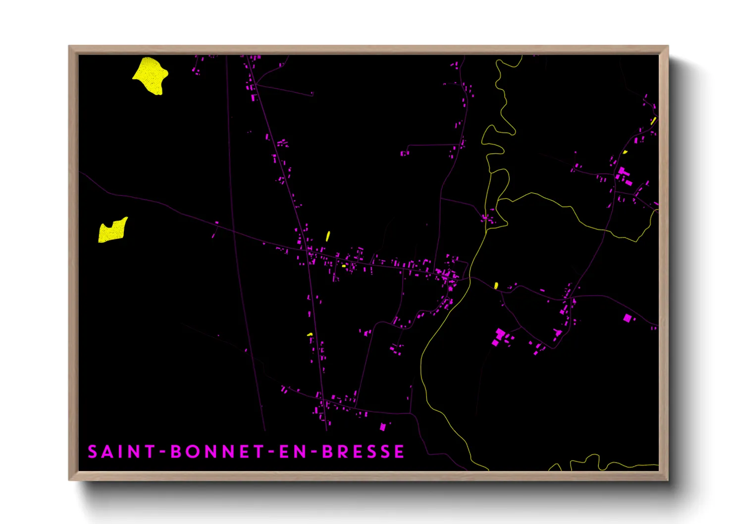 Une affiche de carte sur Saint-Bonnet-en-Bresse
