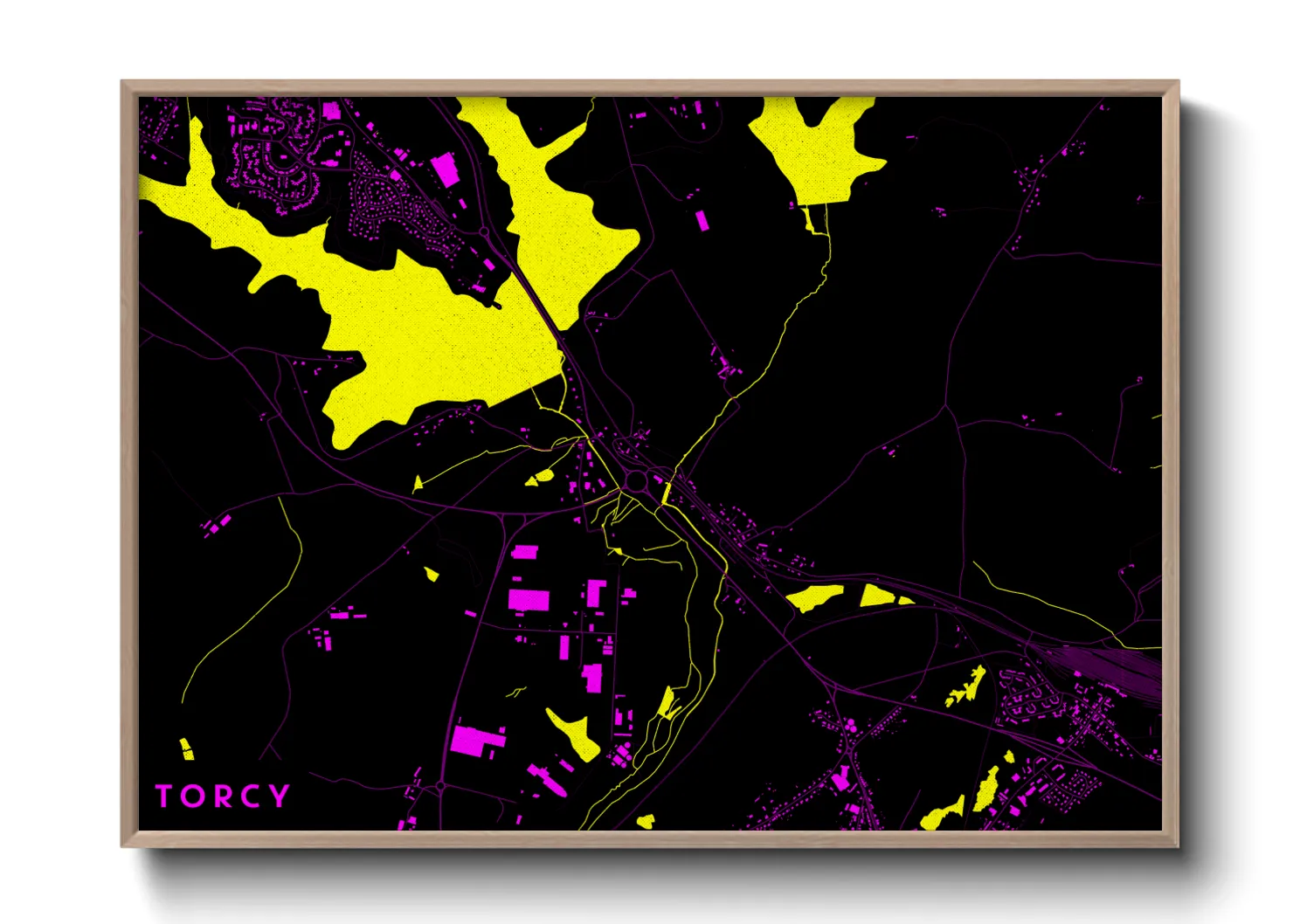 Une affiche de carte sur Torcy