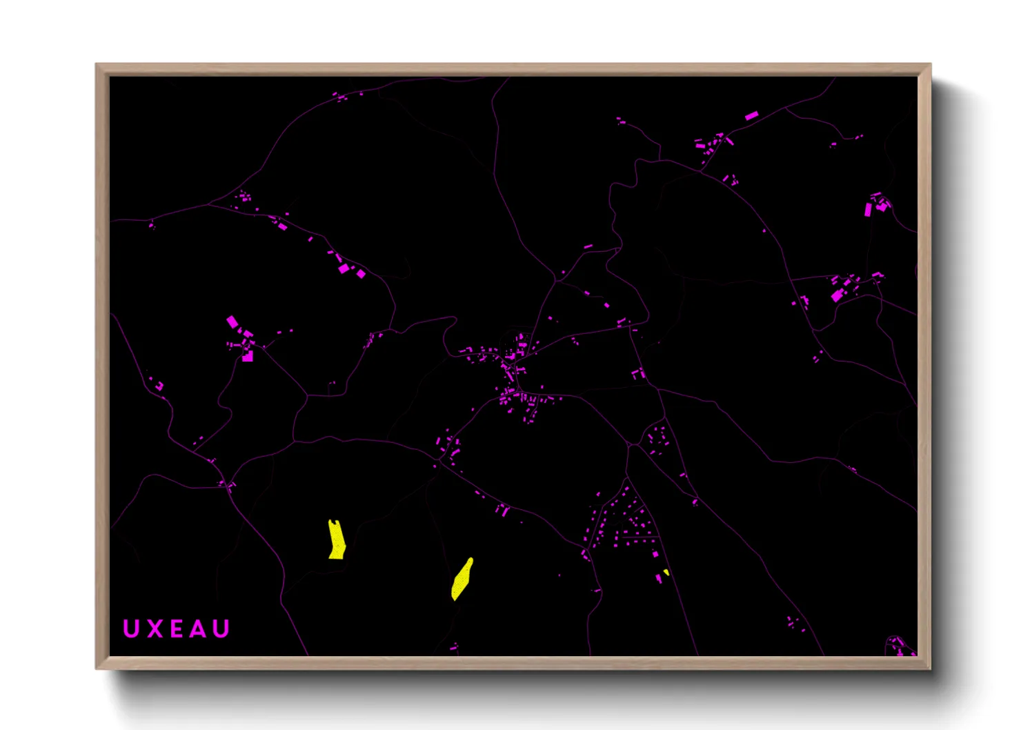 Une affiche de carte sur Uxeau