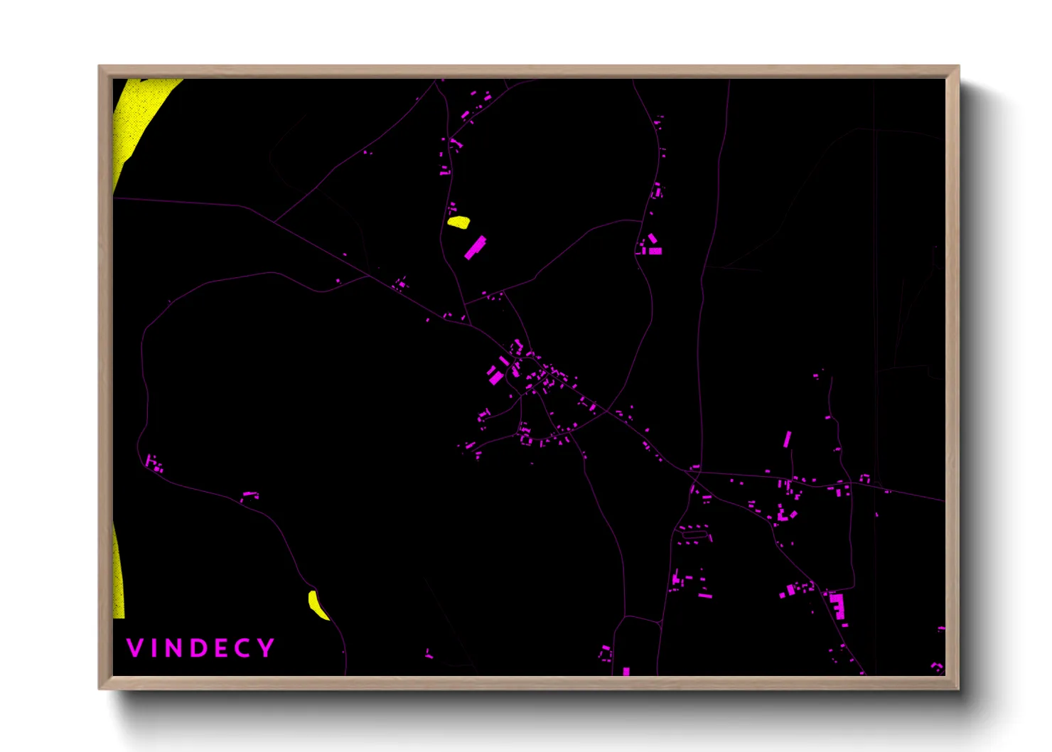 Une affiche de carte sur Vindecy