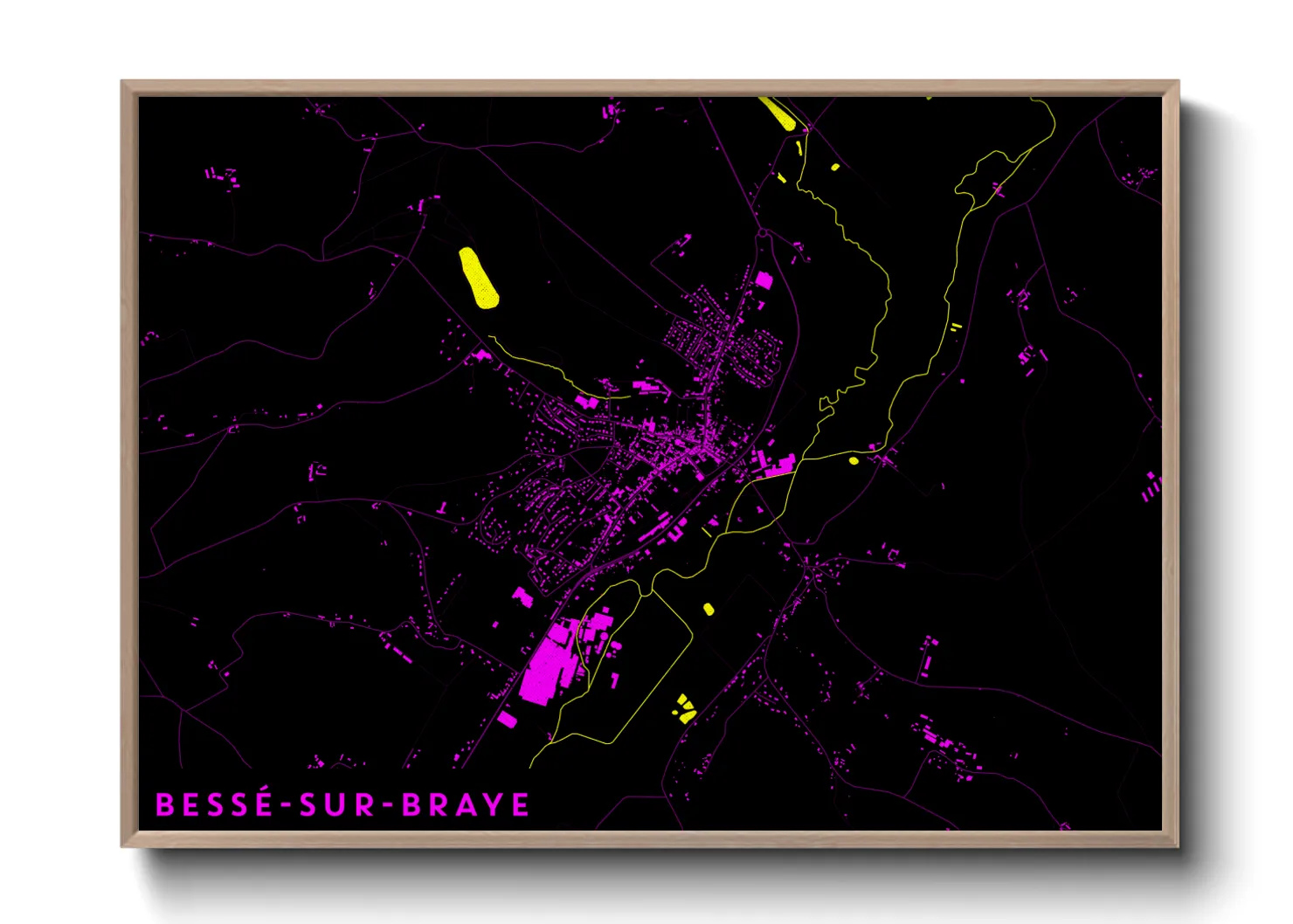 Une affiche de carte sur Bessé-sur-Braye