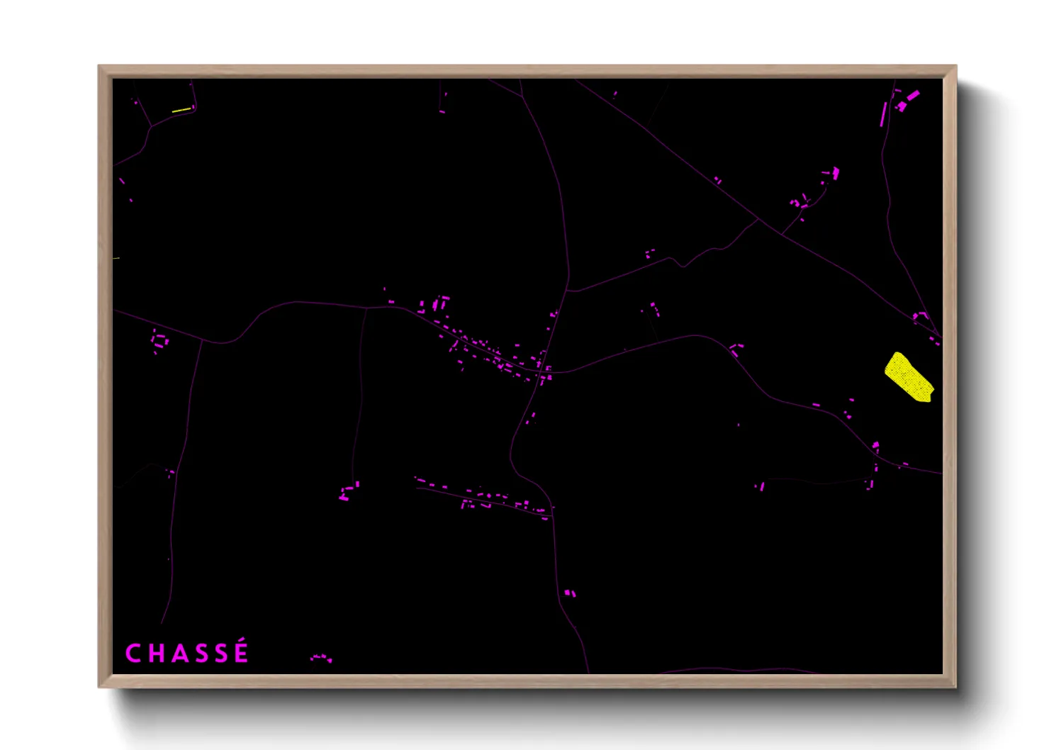 Une affiche de carte sur Chassé