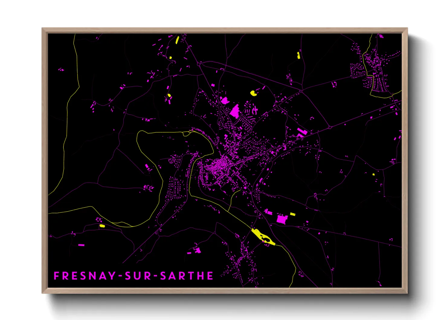 Une affiche de carte sur Fresnay-sur-Sarthe