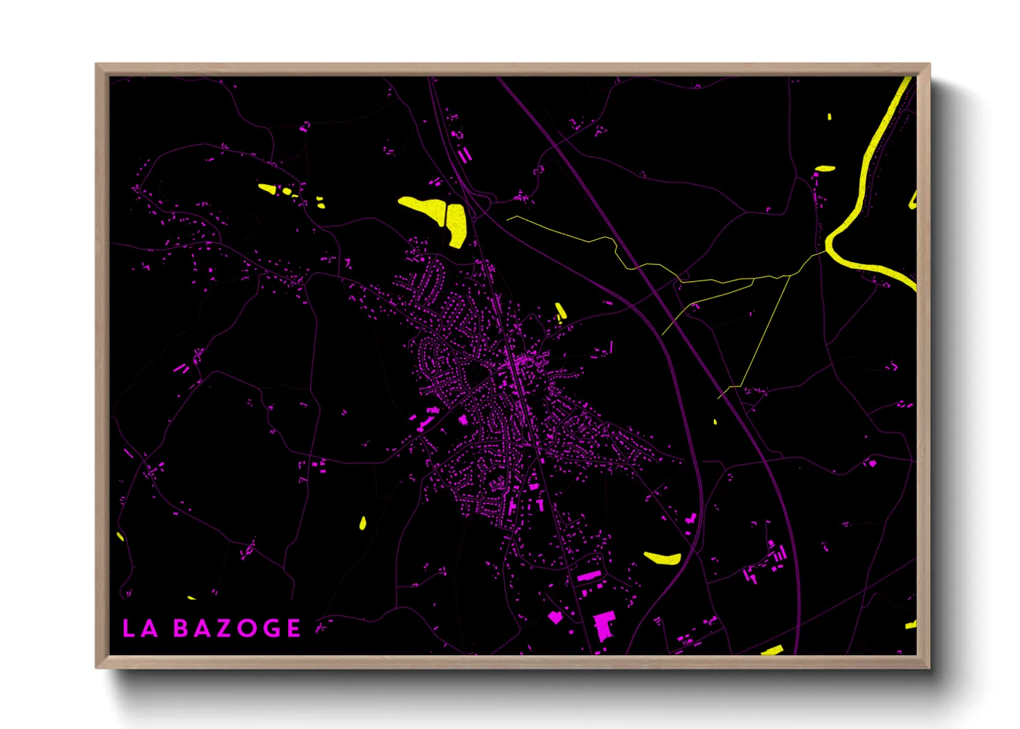 Une affiche de carte sur La Bazoge