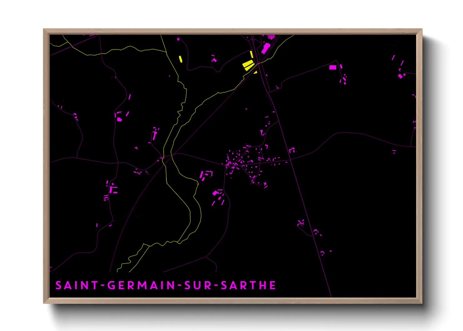 Une affiche de carte sur Saint-Germain-sur-Sarthe