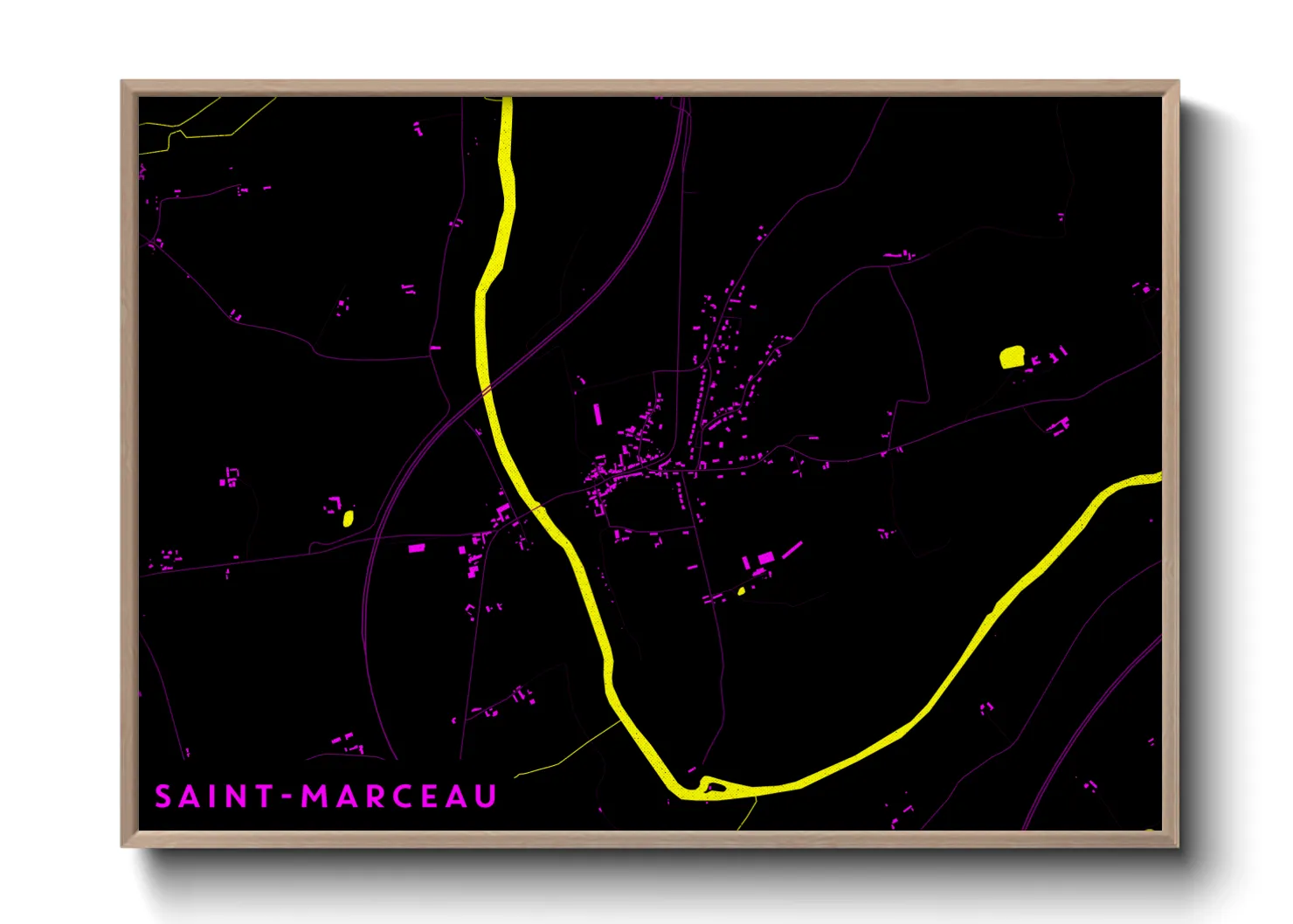 Une affiche de carte sur Saint-Marceau