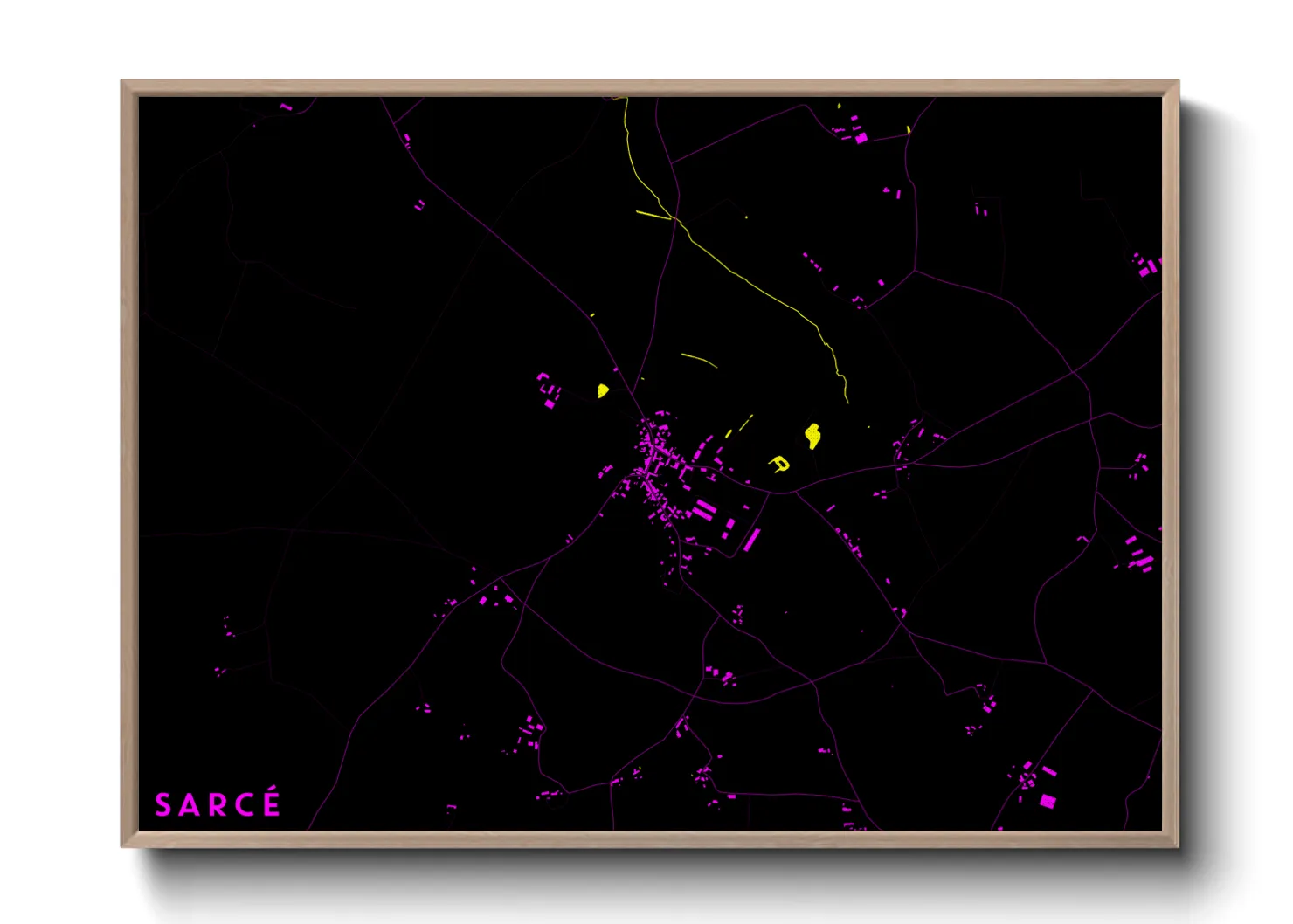 Une affiche de carte sur Sarcé