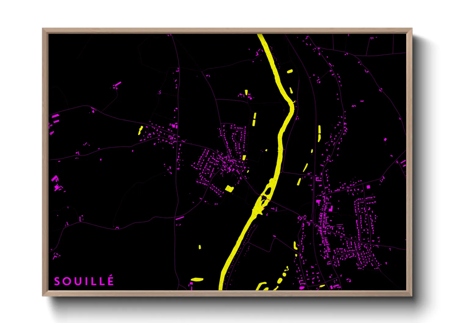 Une affiche de carte sur Souillé