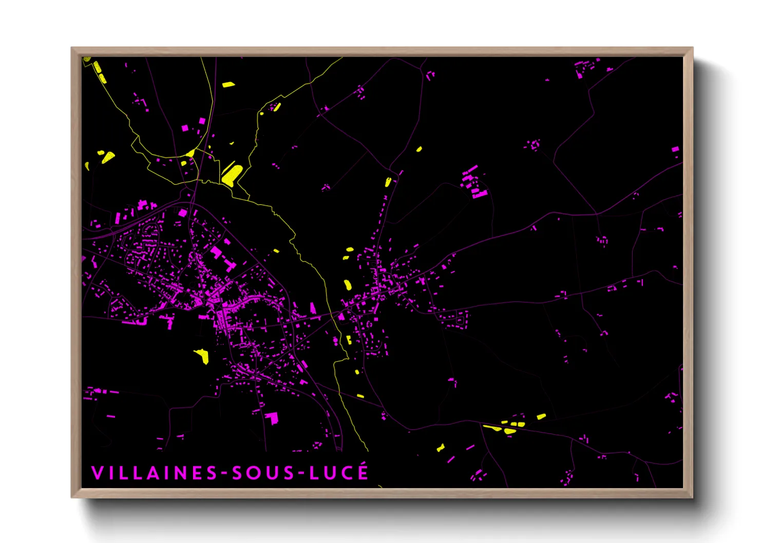 Une affiche de carte sur Villaines-sous-Lucé