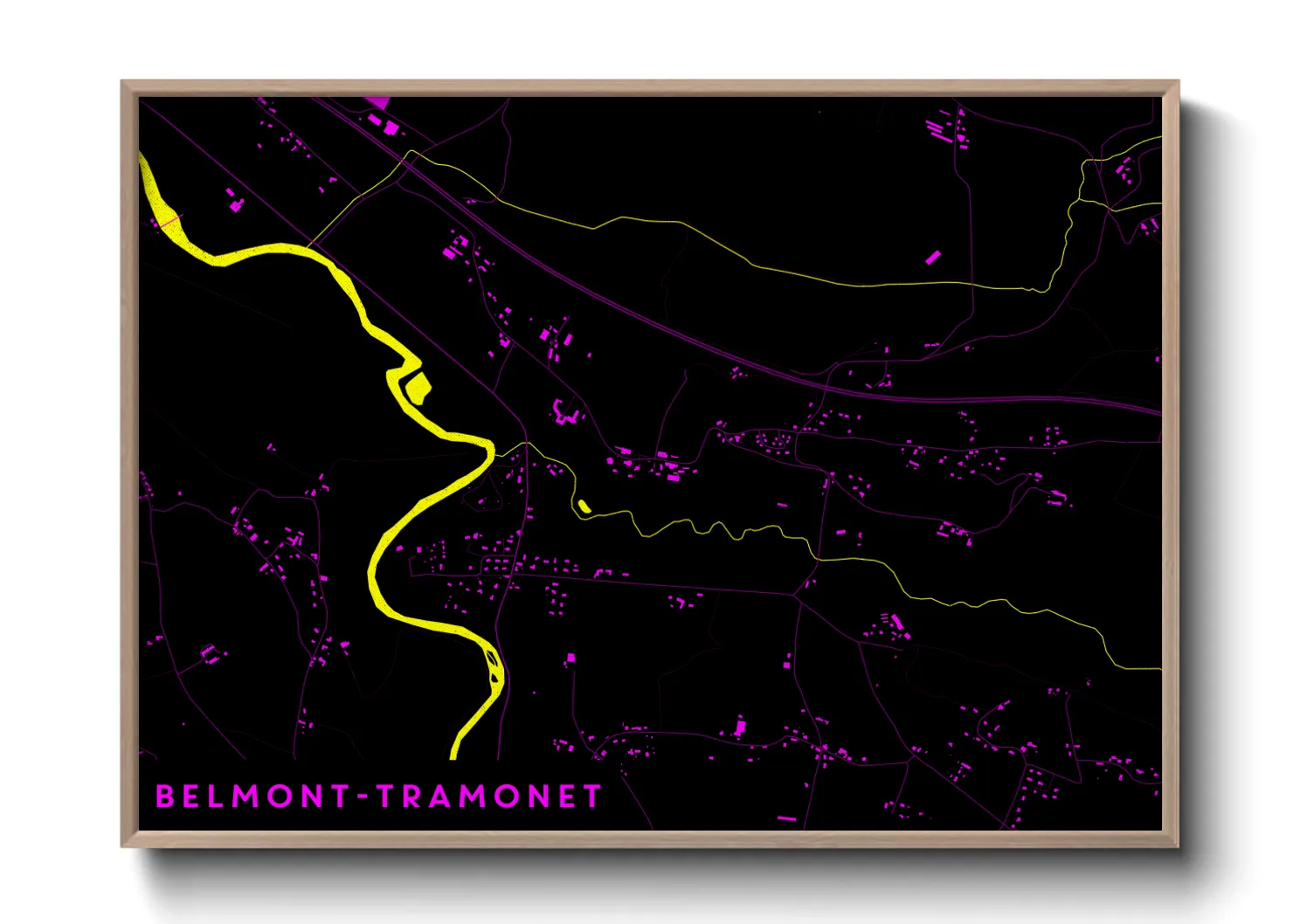 Une affiche de carte sur Belmont-Tramonet