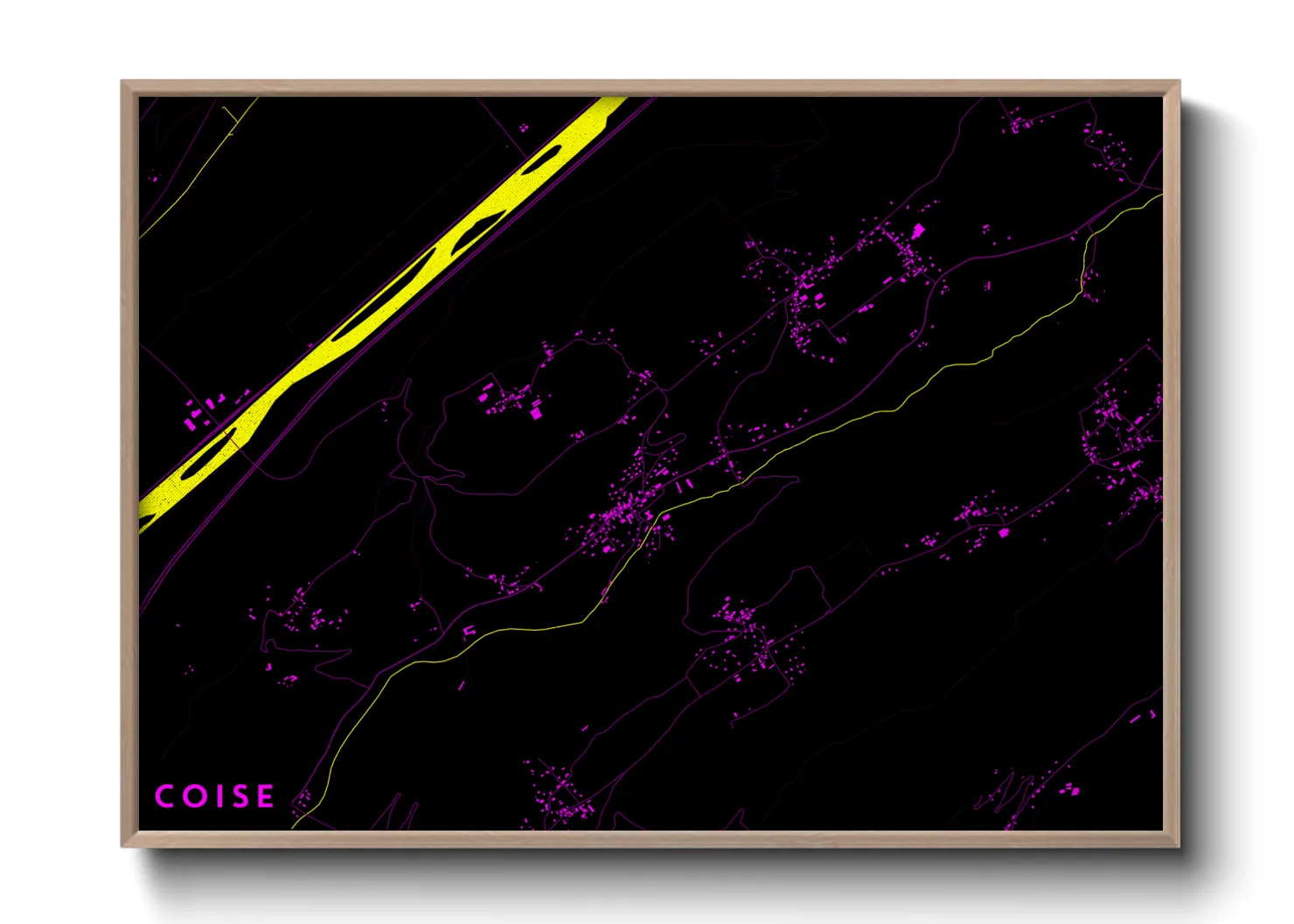 Une affiche de carte sur Coise