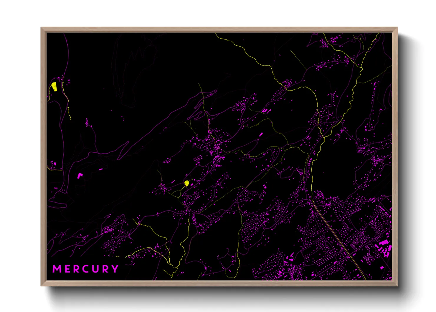 Une affiche de carte sur Mercury