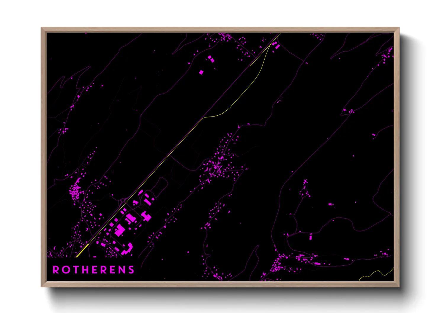 Une affiche de carte sur Rotherens