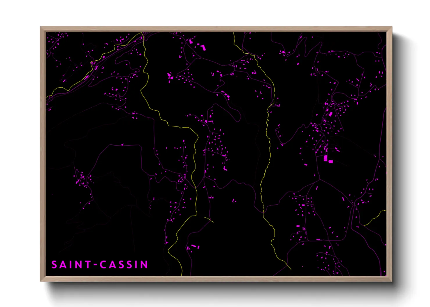 Une affiche de carte sur Saint-Cassin