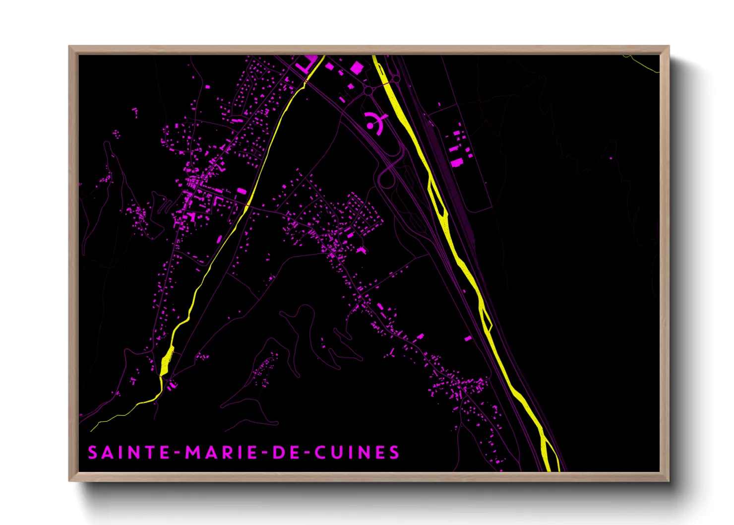 Une affiche de carte sur Sainte-Marie-de-Cuines
