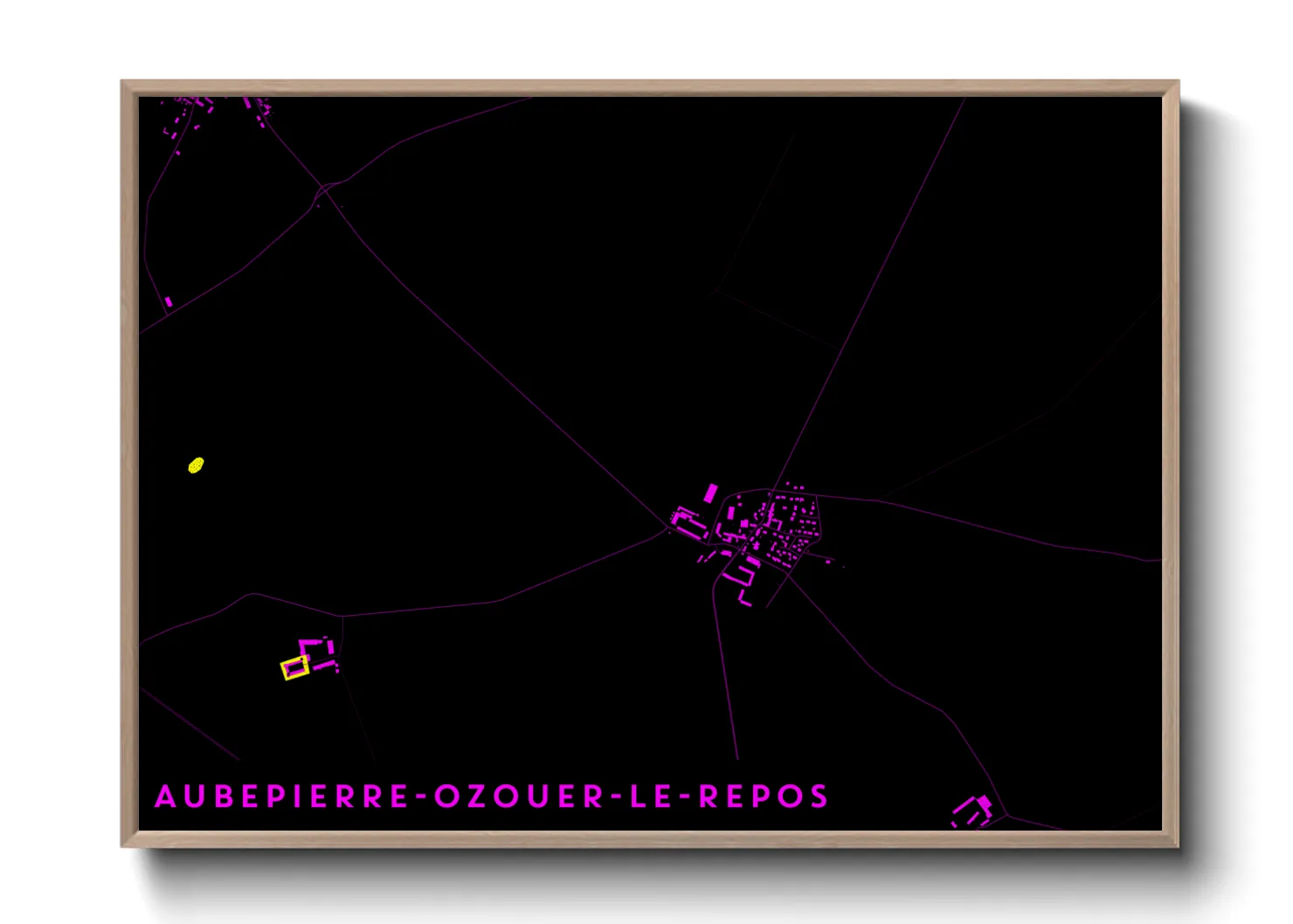 Une affiche de carte sur Aubepierre-Ozouer-le-Repos