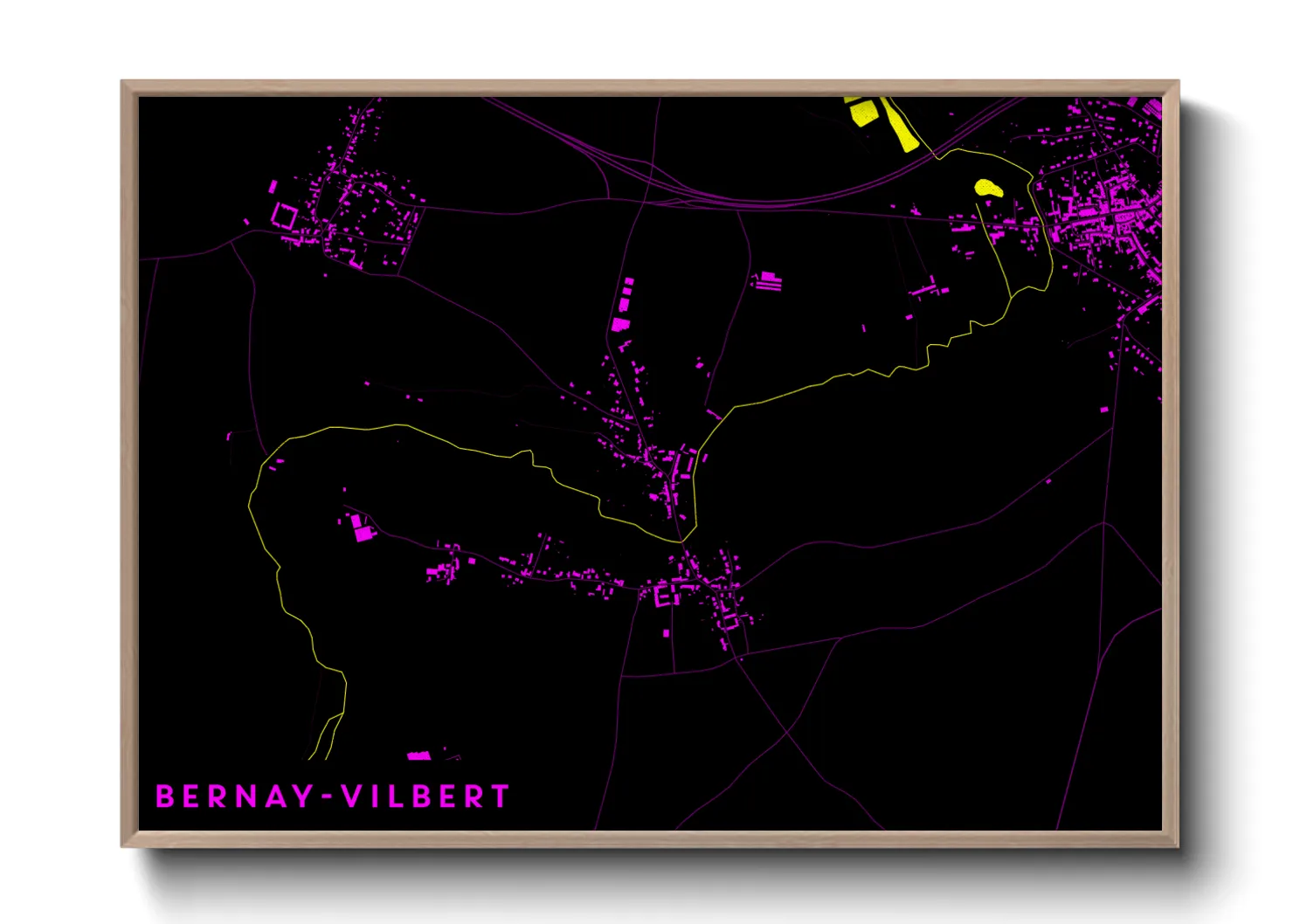 Une affiche de carte sur Bernay-Vilbert