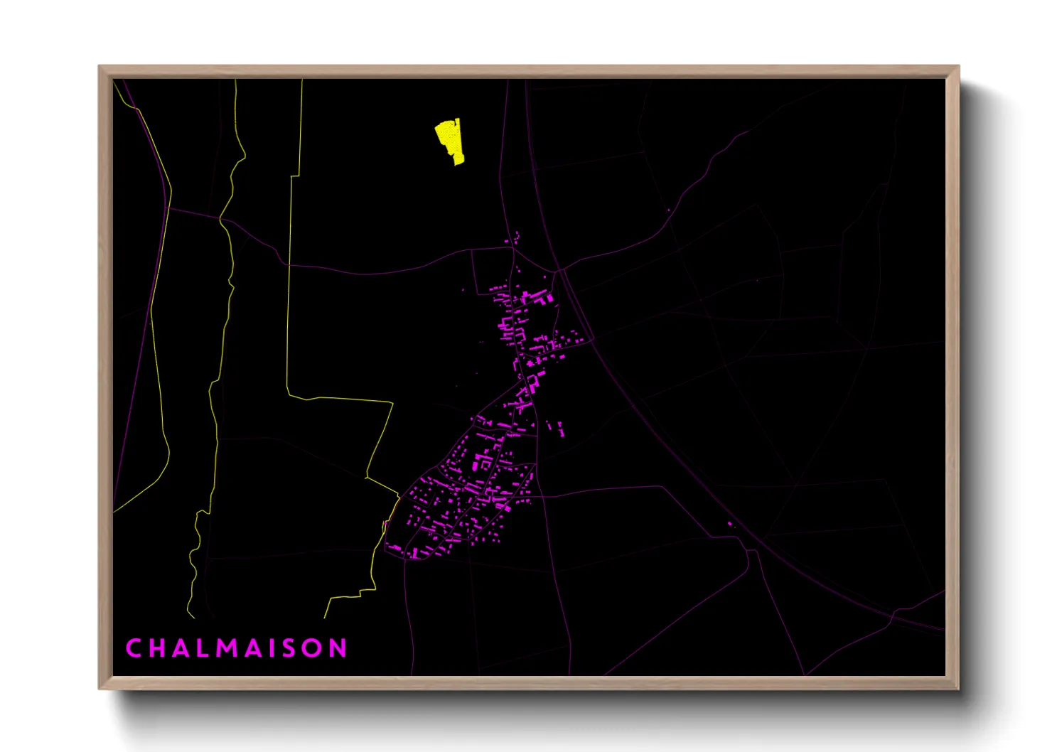 Une affiche de carte sur Chalmaison