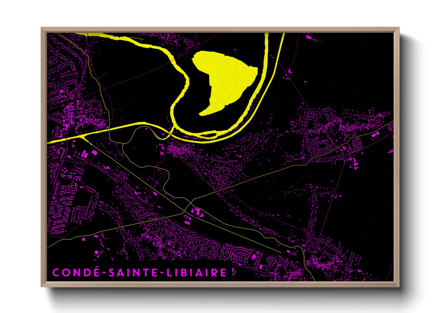 Une affiche de carte sur Condé-Sainte-Libiaire