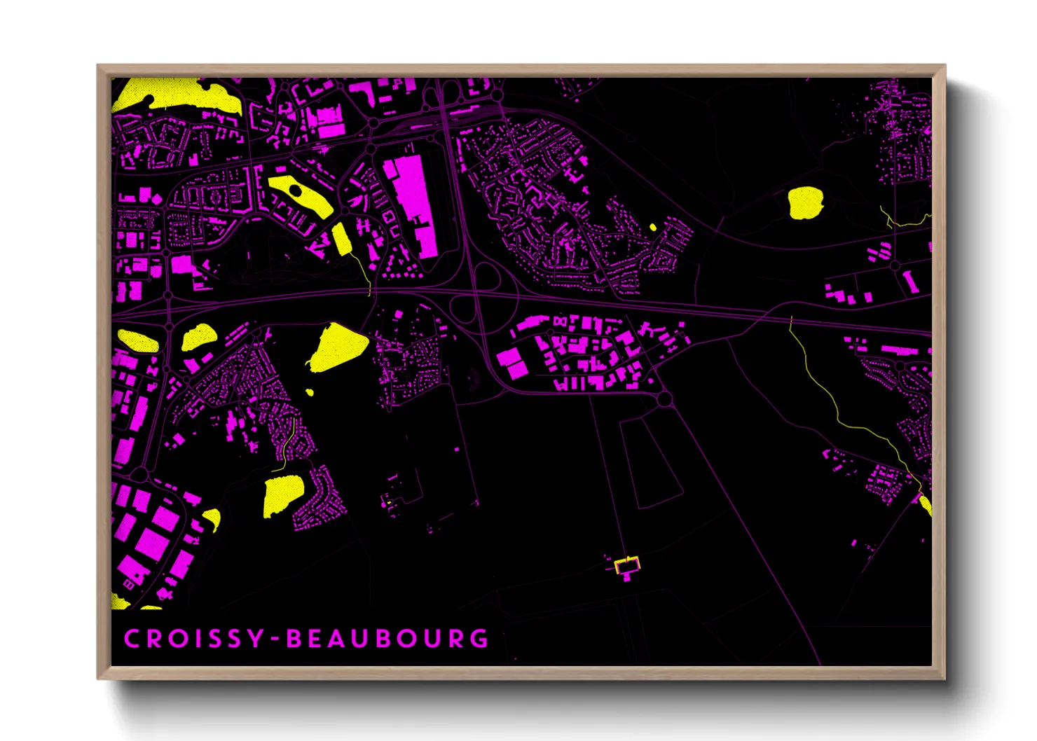 Une affiche de carte sur Croissy-Beaubourg