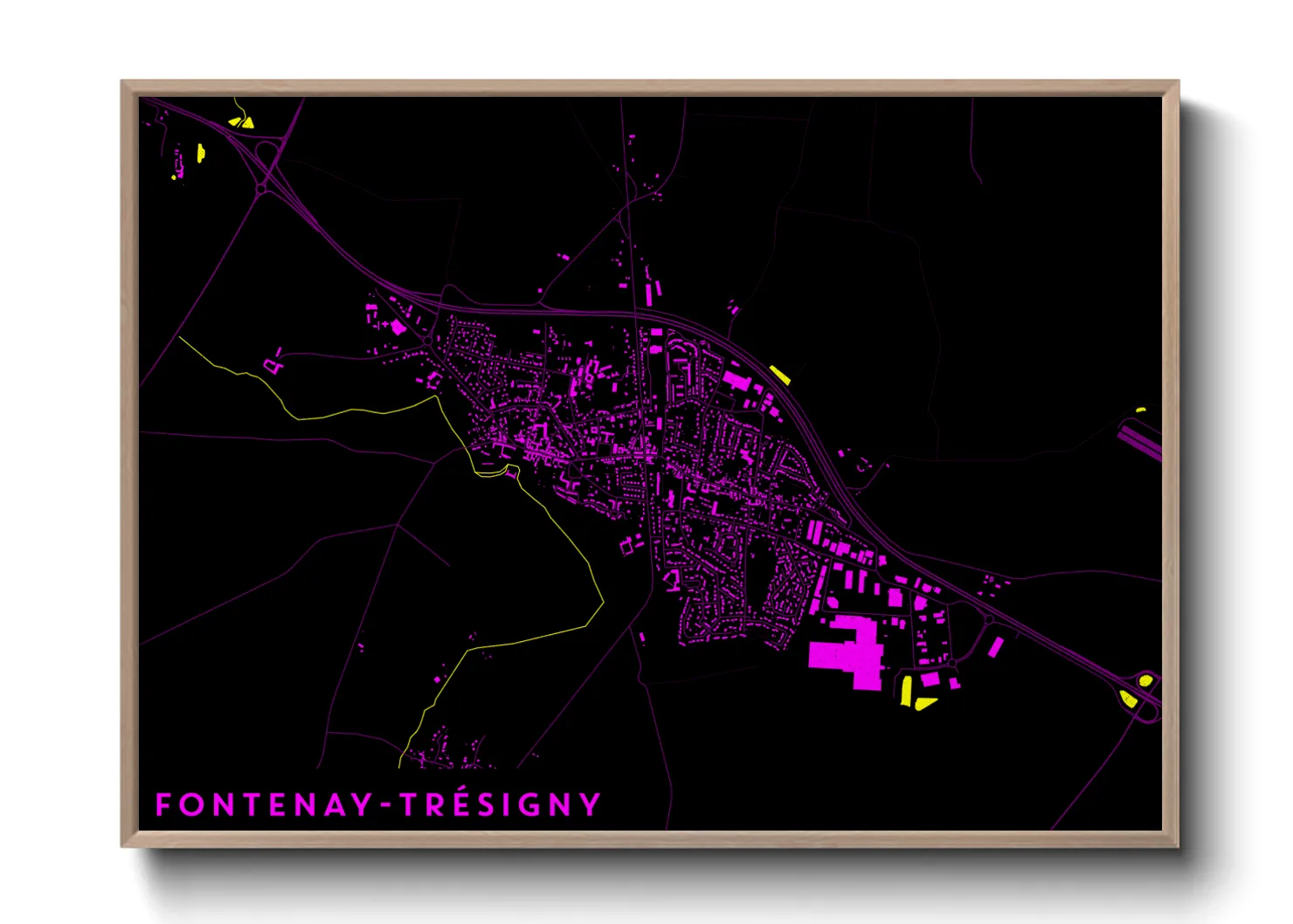Une affiche de carte sur Fontenay-Trésigny